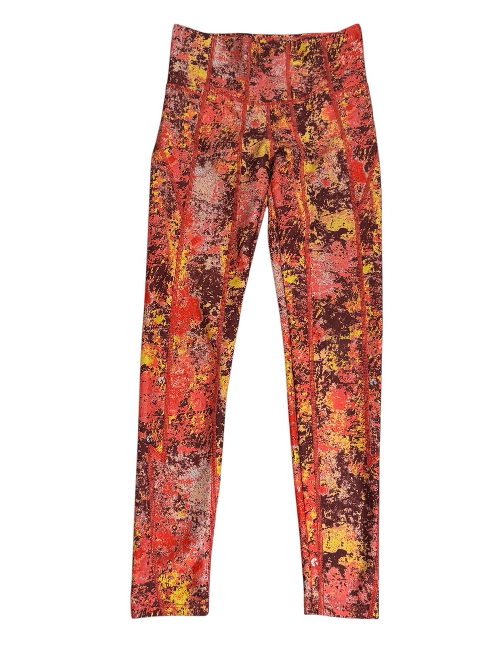 Ghost Flower Earth Size Small Colorful Pull On Leggings Athletic Athleisure Gym